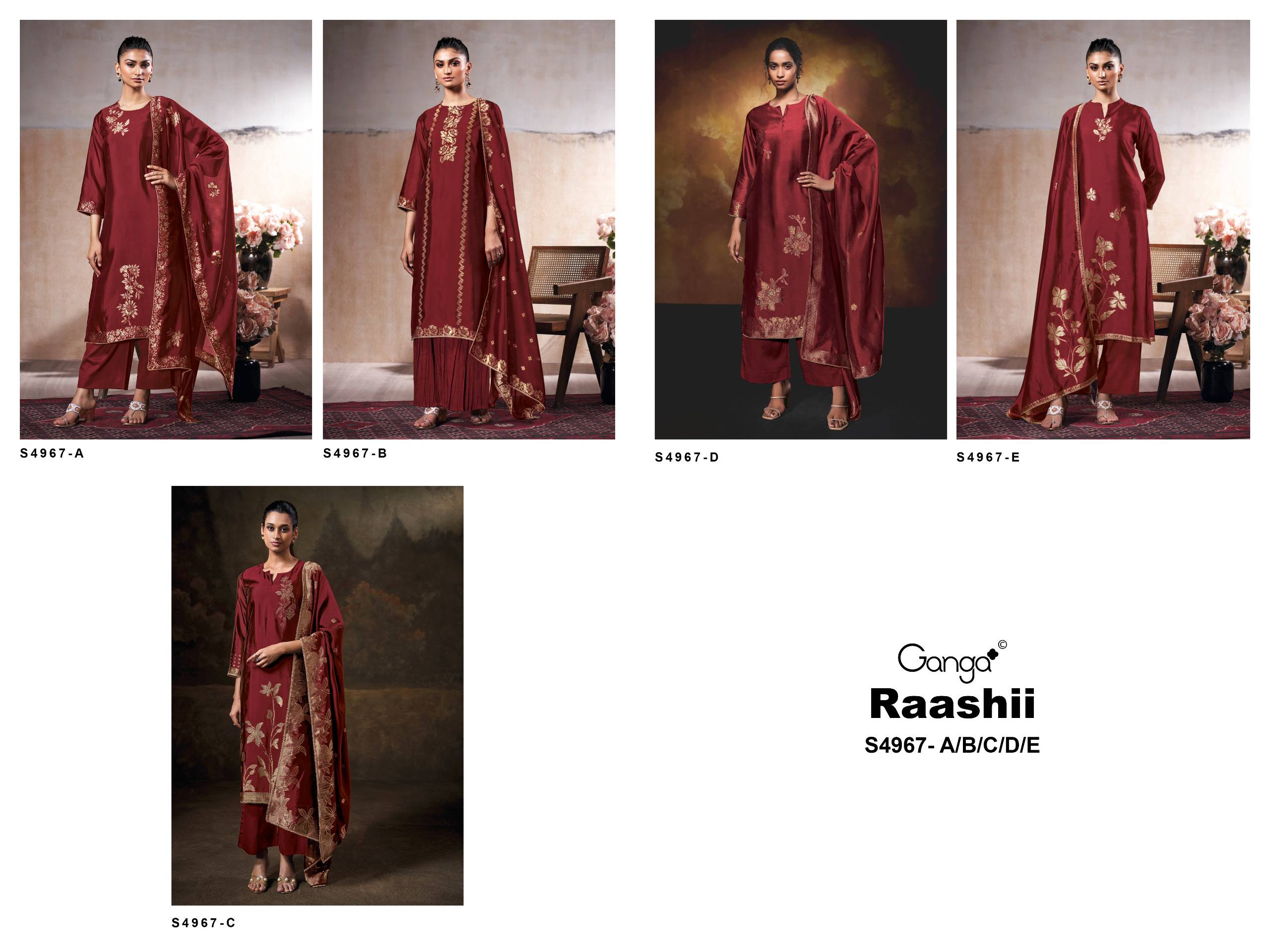 RAASHII 4967 Series By GANGA FASHION Stylish Beautiful Colourful VISCOSE WOVEN SILK Dresses At Wholesale Price